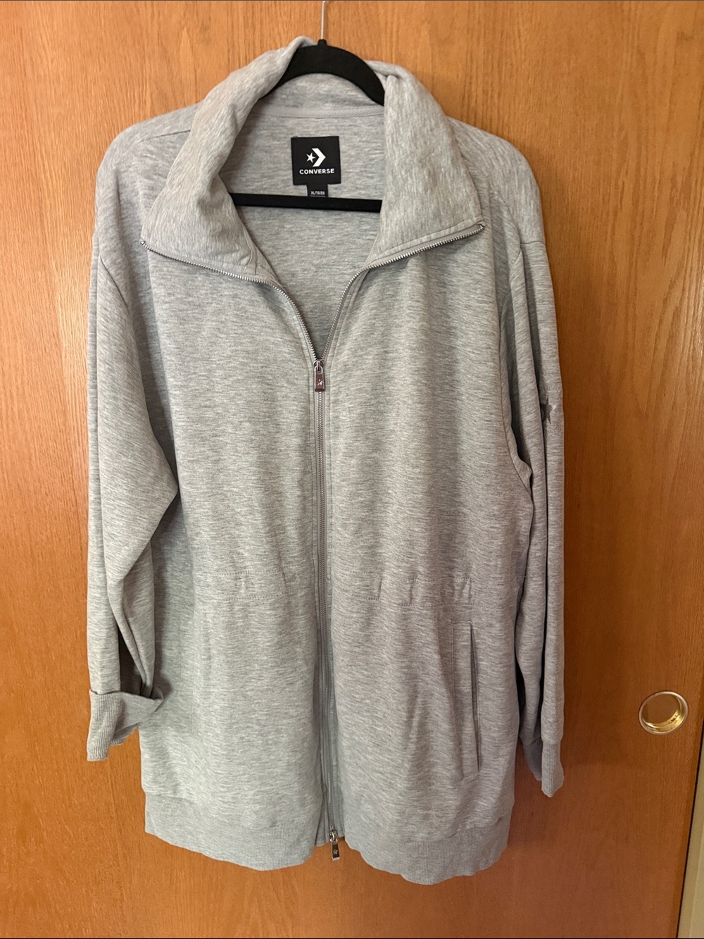 Converse Light Gray Full-Zip Track Jacket